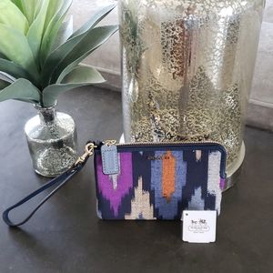 Coach Wristlet Blue & Purple Ikat